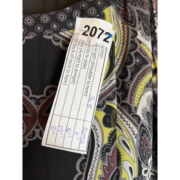 WALTER BAKER 100% Silk Dress Size 8 Paisley Print Short Sleeve Lined - Picture 6 of 6